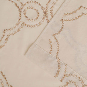 Embroidered Moroccan Trellis Sheer Grommet Curtain Panel Set