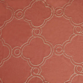 Embroidered Moroccan Trellis Sheer Grommet Curtain Panel Set