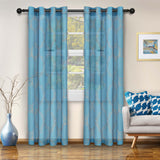 Embroidered Moroccan Trellis Sheer Grommet Curtain Panel Set