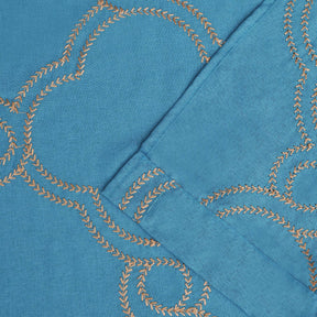 Embroidered Moroccan Trellis Sheer Grommet Curtain Panel Set