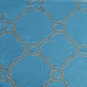 Embroidered Moroccan Trellis Sheer Grommet Curtain Panel Set