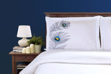 100% Cotton Peacock Embroidered Duvet Cover Set