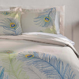 Embroidered Peacock Cotton Duvet Cover Set