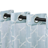 Embroidered Quatrefoil Semi Sheer 2 Piece Curtain Panel Set