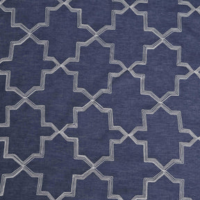 Embroidered Quatrefoil Semi Sheer 2 Piece Curtain Panel Set