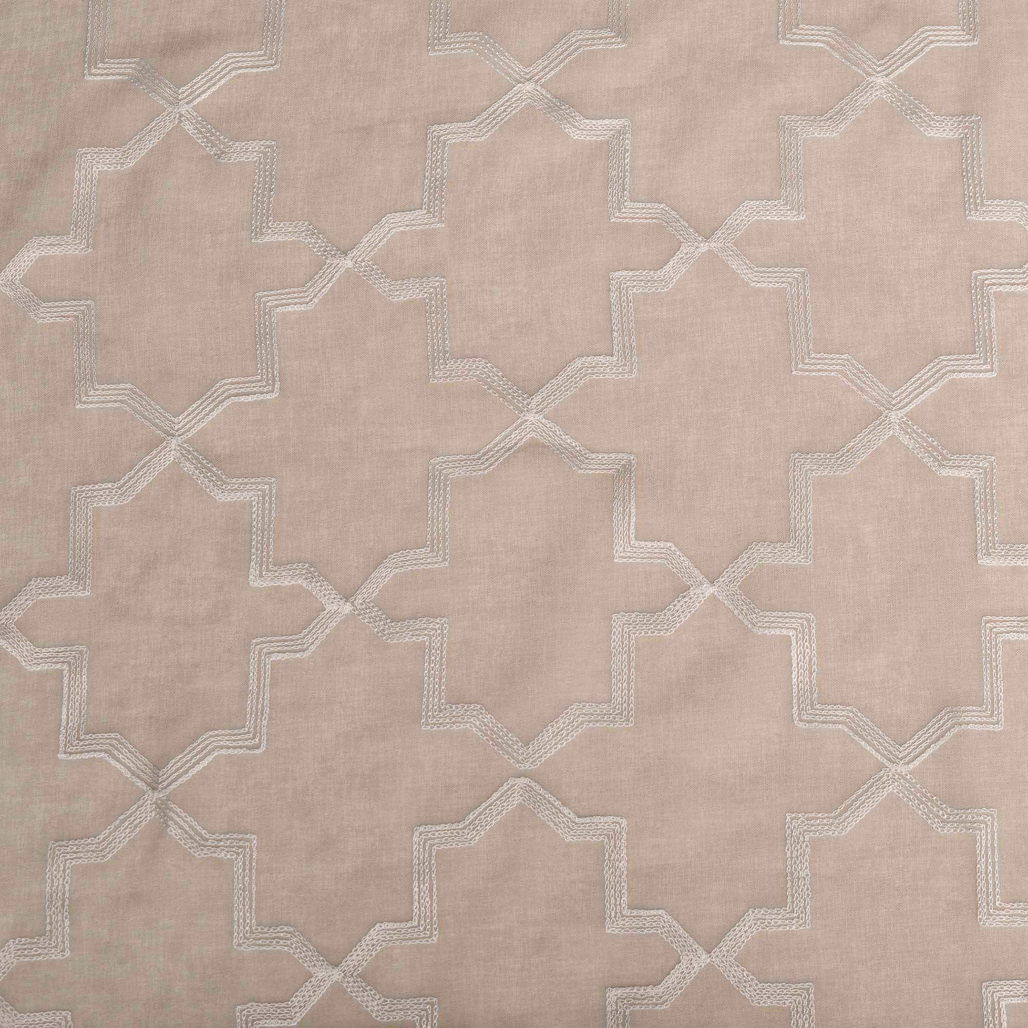 Embroidered Quatrefoil Semi Sheer 2 Piece Curtain Panel Set