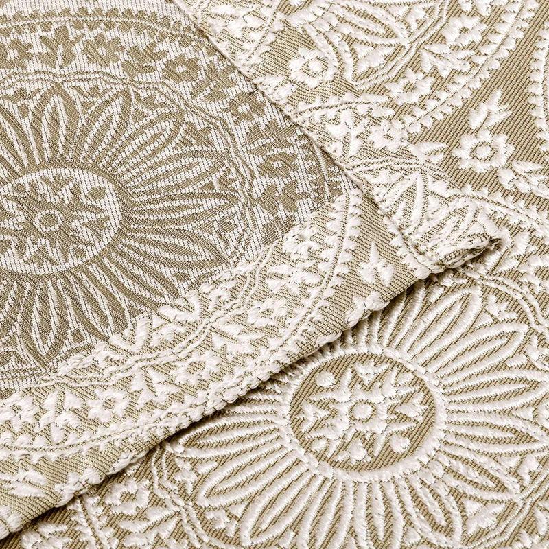 Eminence Jacquard Floral Mandala Semi-Sheer Curtain Panel Set