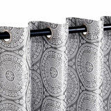 Eminence Jacquard Floral Mandala Semi-Sheer Curtain Panel Set
