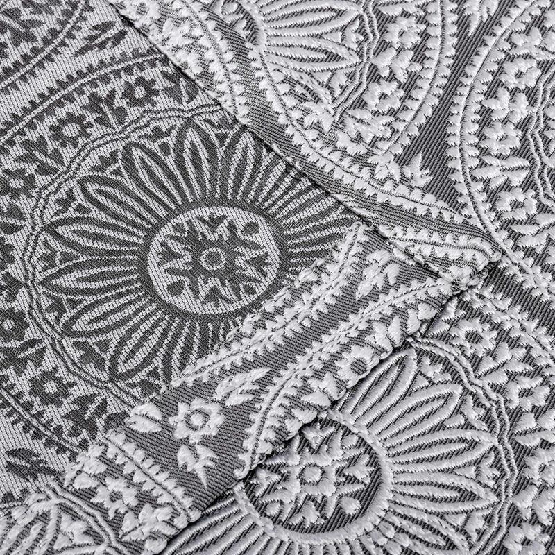 Eminence Jacquard Floral Mandala Semi-Sheer Curtain Panel Set