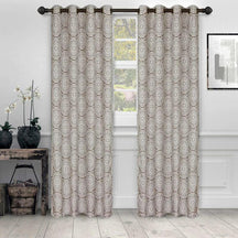 Eminence Jacquard Floral Mandala Semi-Sheer Curtain Panel Set