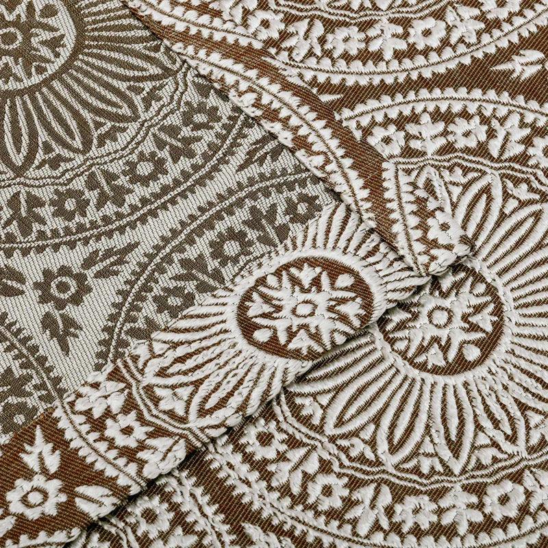 Eminence Jacquard Floral Mandala Semi-Sheer Curtain Panel Set
