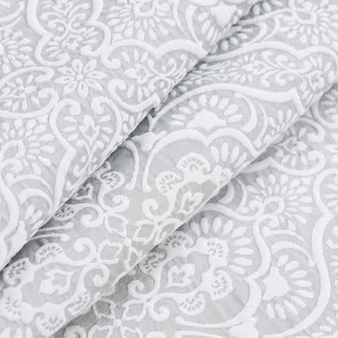 Enzy Medium Weight Floral Matelasse 3 Piece Bedspread Pillow Sham Set
