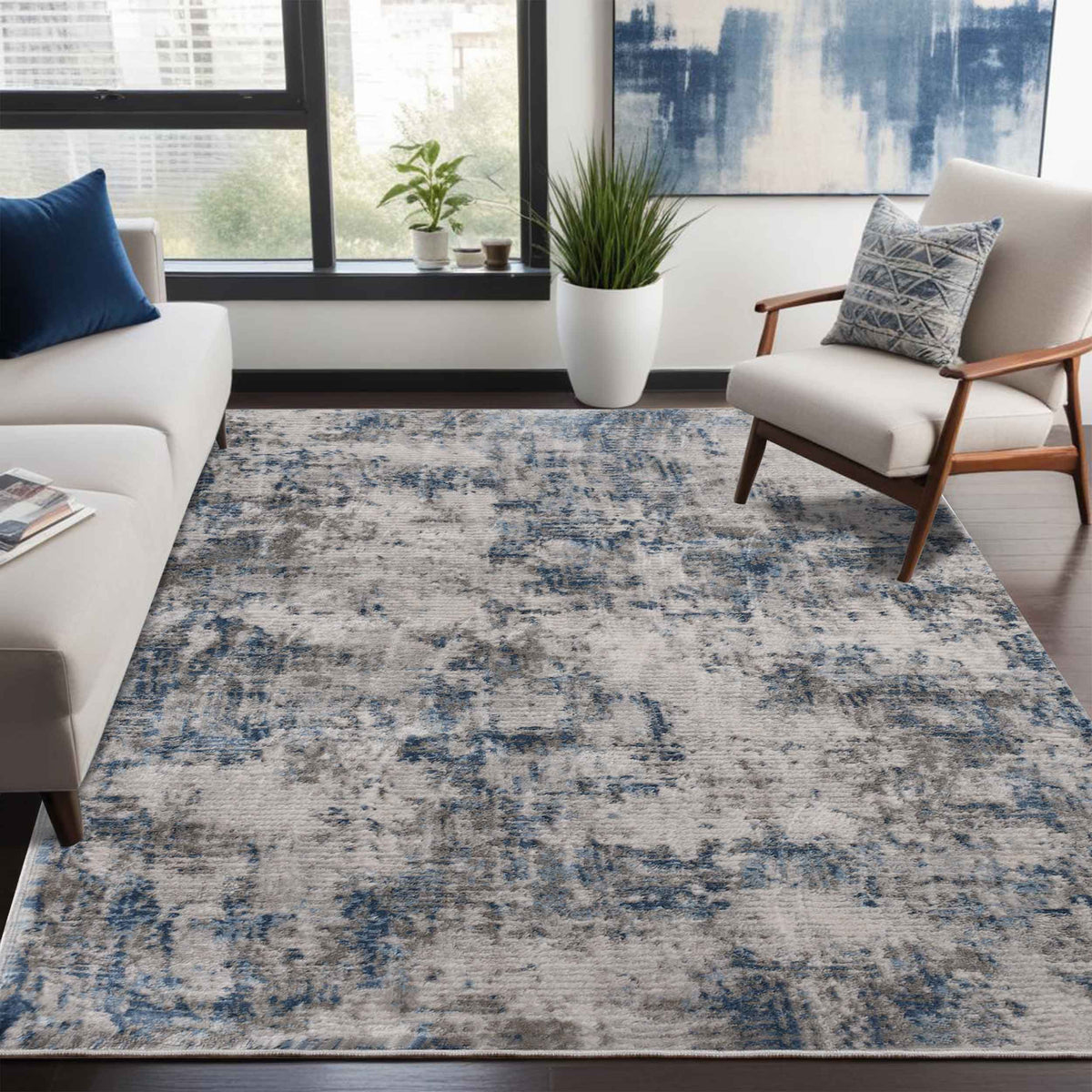 Euphemia Distressed Abstract Indoor Area Rug or Runner