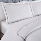 100% Cotton Two-Line Border Embroidered Duvet Cover Set