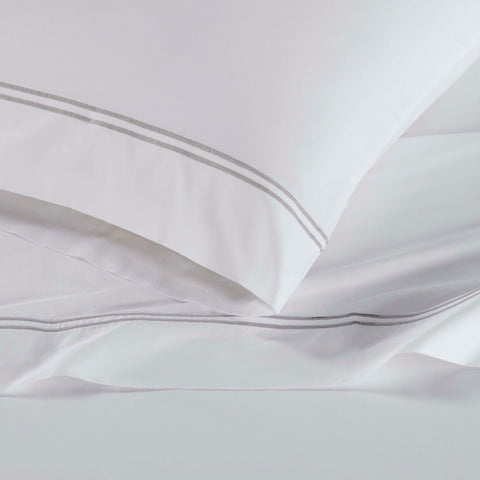 100% Cotton Bed Sheet Set Two-Line Embroidered Deep Pocket Fieldstone