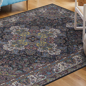 Flamingo Modern Medallion Washable Indoor Area Rug or Runner