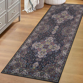 Flamingo Modern Medallion Washable Indoor Area Rug or Runner