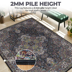 Flamingo Modern Medallion Washable Indoor Area Rug or Runner