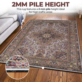 Flamingo Modern Medallion Washable Indoor Area Rug or Runner