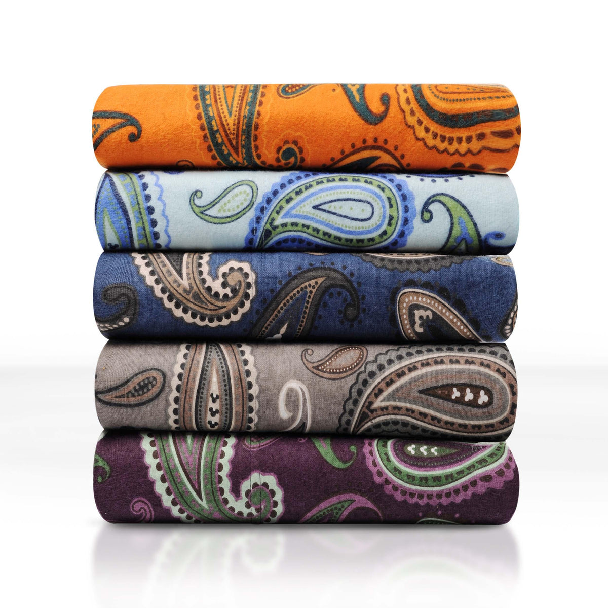 Flannel Brushed Cotton Floral Paisley Deep Pocket Bed Sheet Set