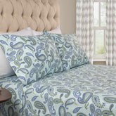 Flannel Brushed Cotton Floral Paisley Deep Pocket Bed Sheet Set