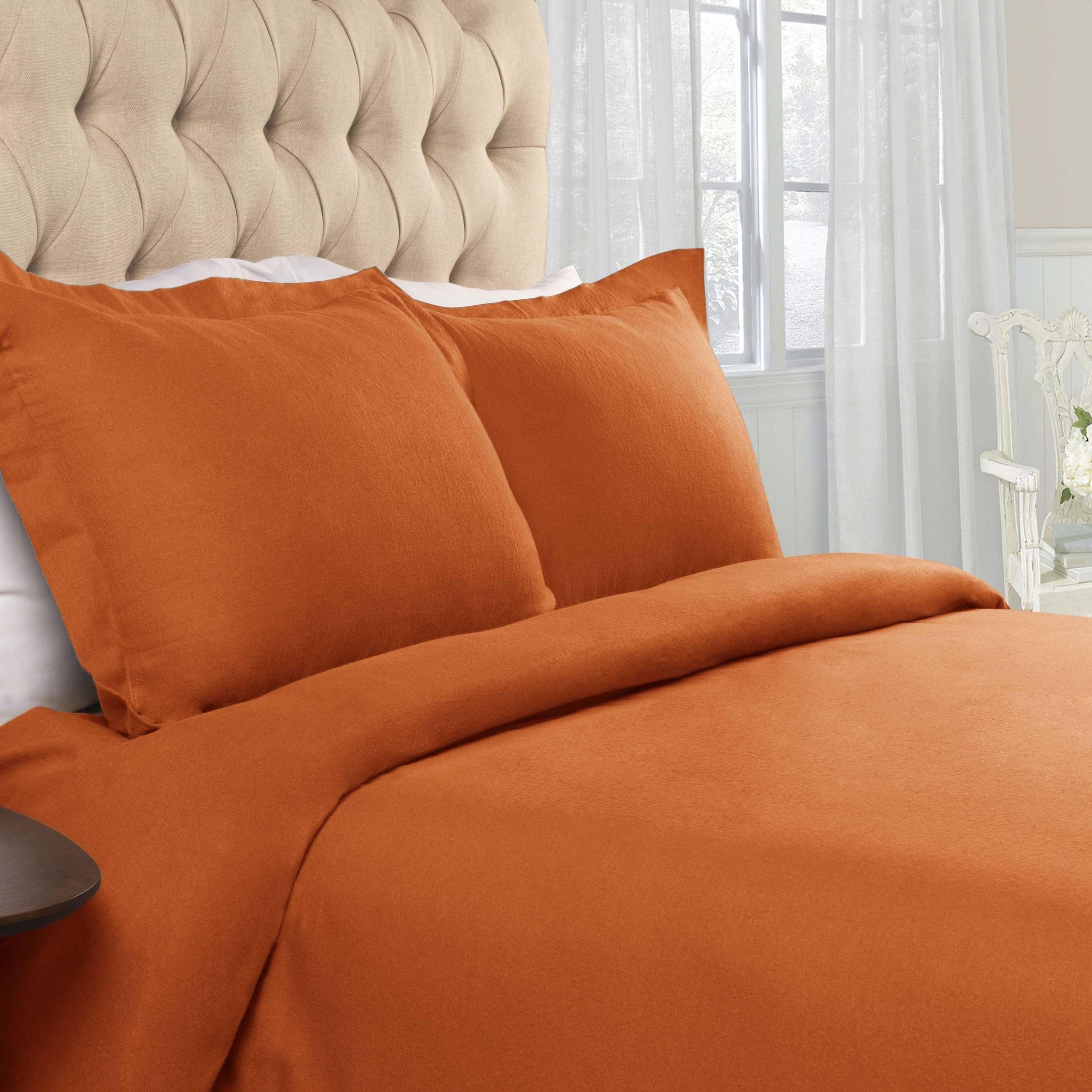 Flannel Cotton Modern Solid Fuzzy Duvet Cover Set With Pillow Shams