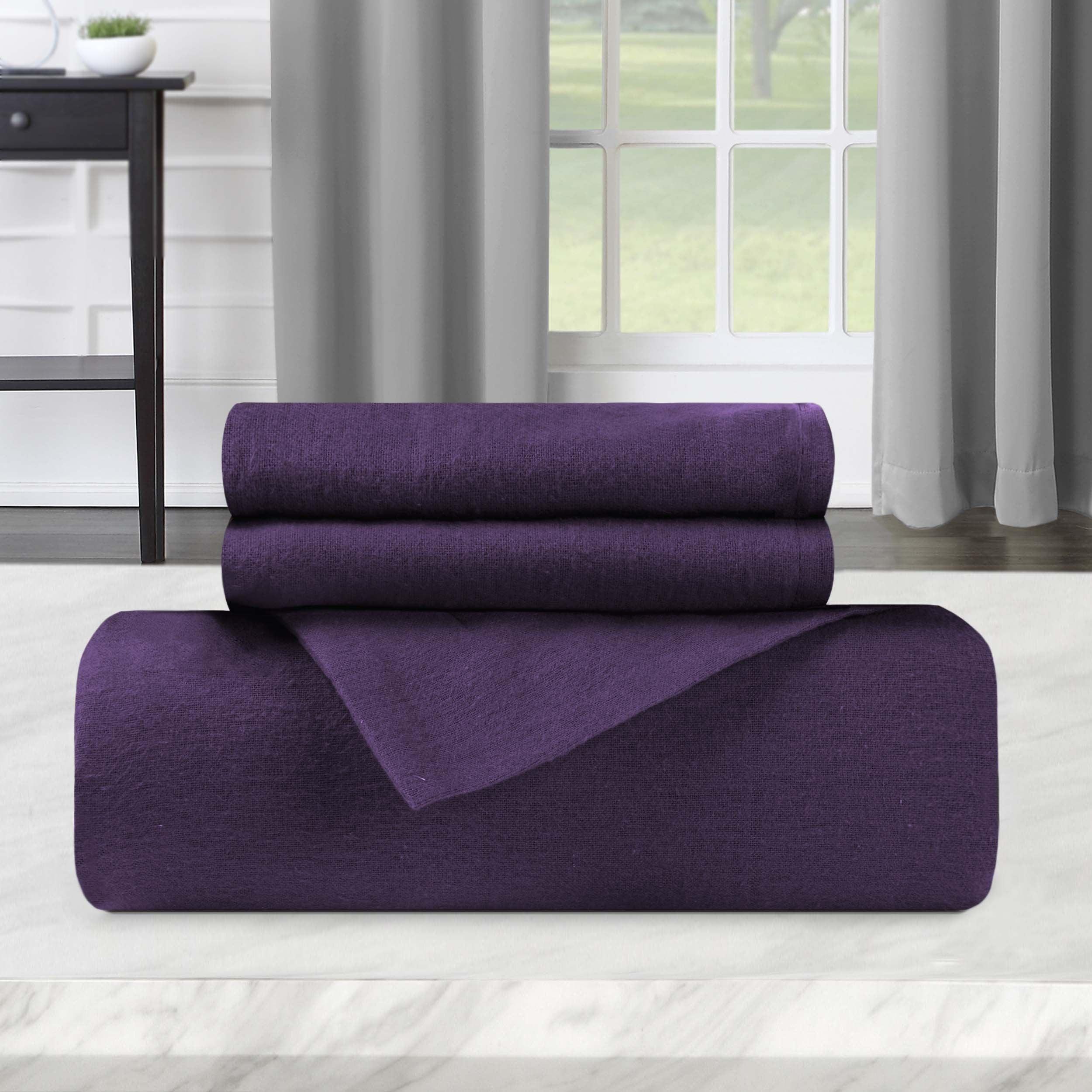 Flannel Cotton Modern Solid Fuzzy Duvet Cover Set With Pillow Shams