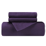 Flannel Cotton Modern Solid Fuzzy Duvet Cover Set With Pillow Shams
