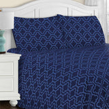 Flannel Cotton Trellis Geometric Deep Pocket Bed Sheet Set