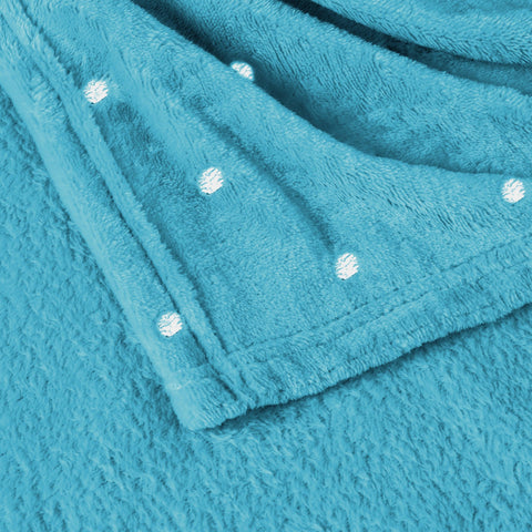Fleece Plush Medium Weight Fluffy Soft Decorative Polka Dot Blanket