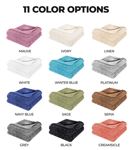 Fleece Plush Medium Weight Fluffy Soft Decorative Polka Dot Blanket
