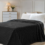 Fleece Plush Medium Weight Fluffy Soft Decorative Polka Dot Blanket