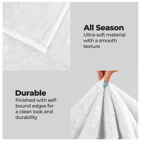 Fleece Plush Medium Weight Fluffy Soft Solid Decorative Blanket