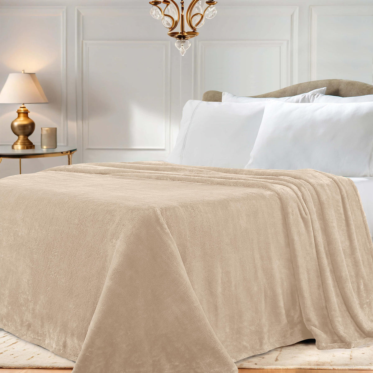 Fleece Plush Medium Weight Fluffy Soft Solid Decorative Blanket