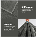 Fleece Plush Medium Weight Fluffy Soft Solid Decorative Blanket