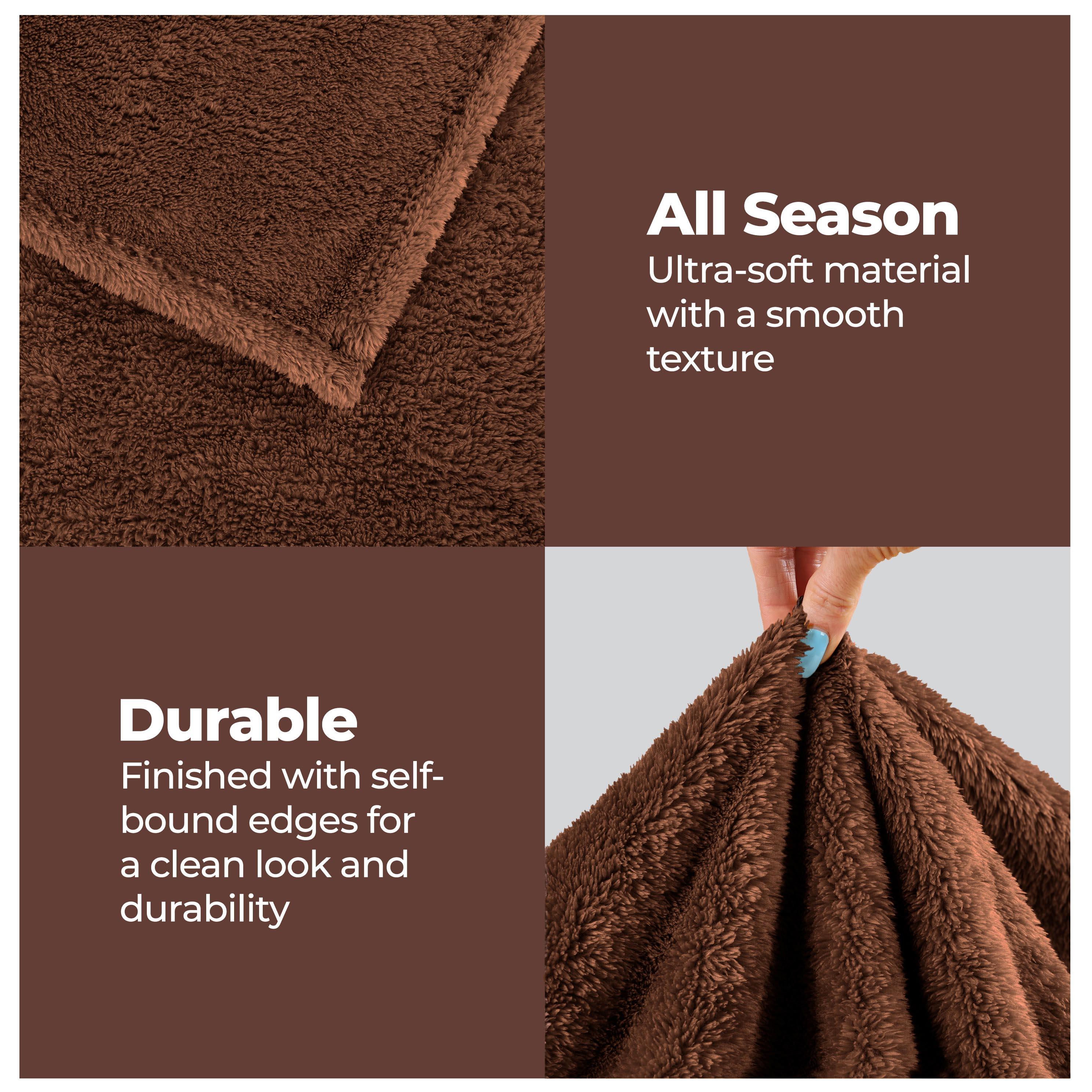 Fleece Plush Medium Weight Fluffy Soft Solid Decorative Blanket