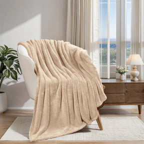 Fleece Plush Medium Weight Fluffy Soft Solid Decorative Blanket