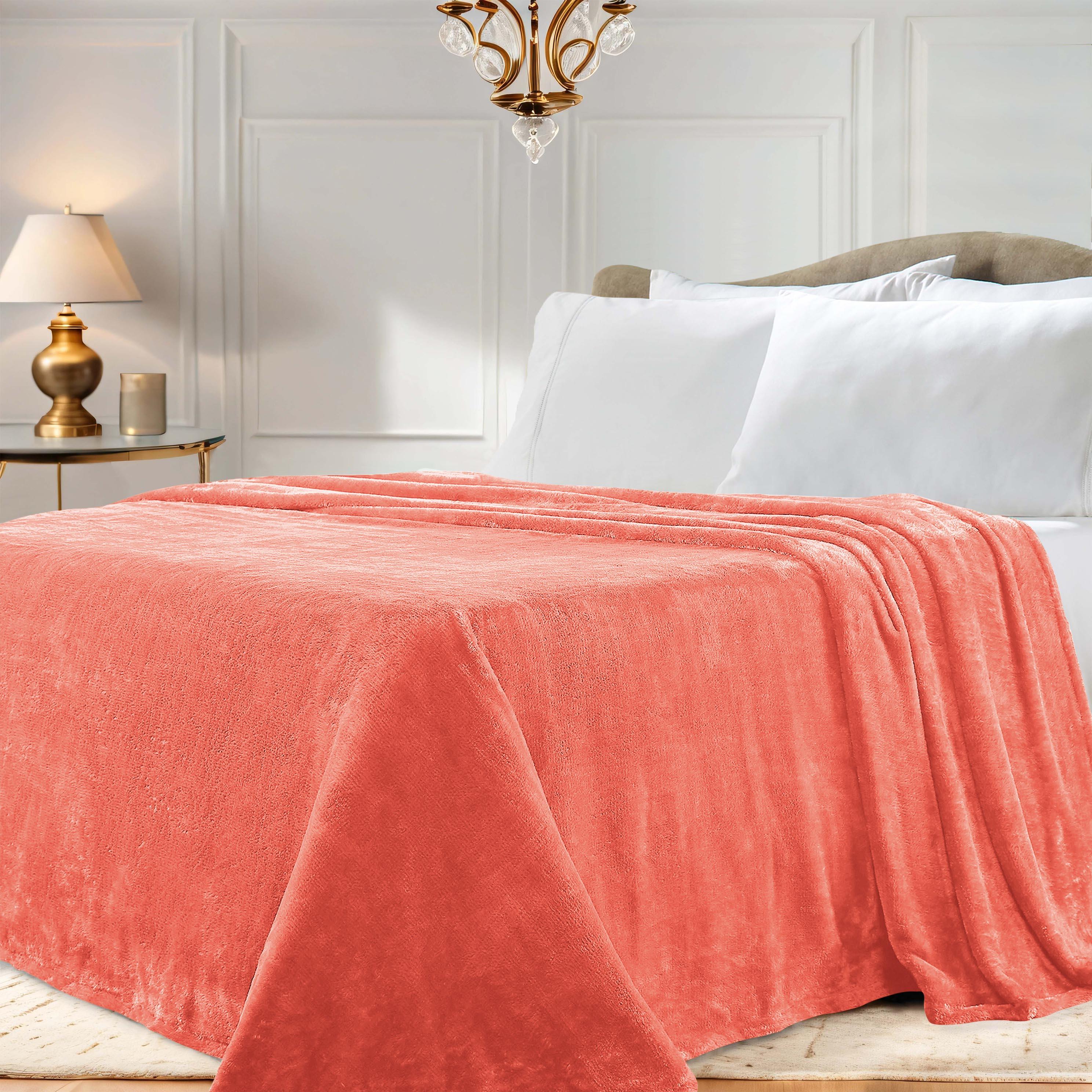 Fleece Plush Medium Weight Fluffy Soft Solid Decorative Blanket