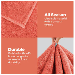 Fleece Plush Medium Weight Fluffy Soft Solid Decorative Blanket