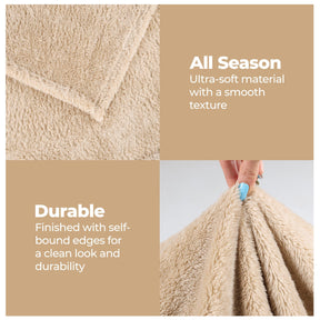 Fleece Plush Medium Weight Fluffy Soft Solid Decorative Blanket
