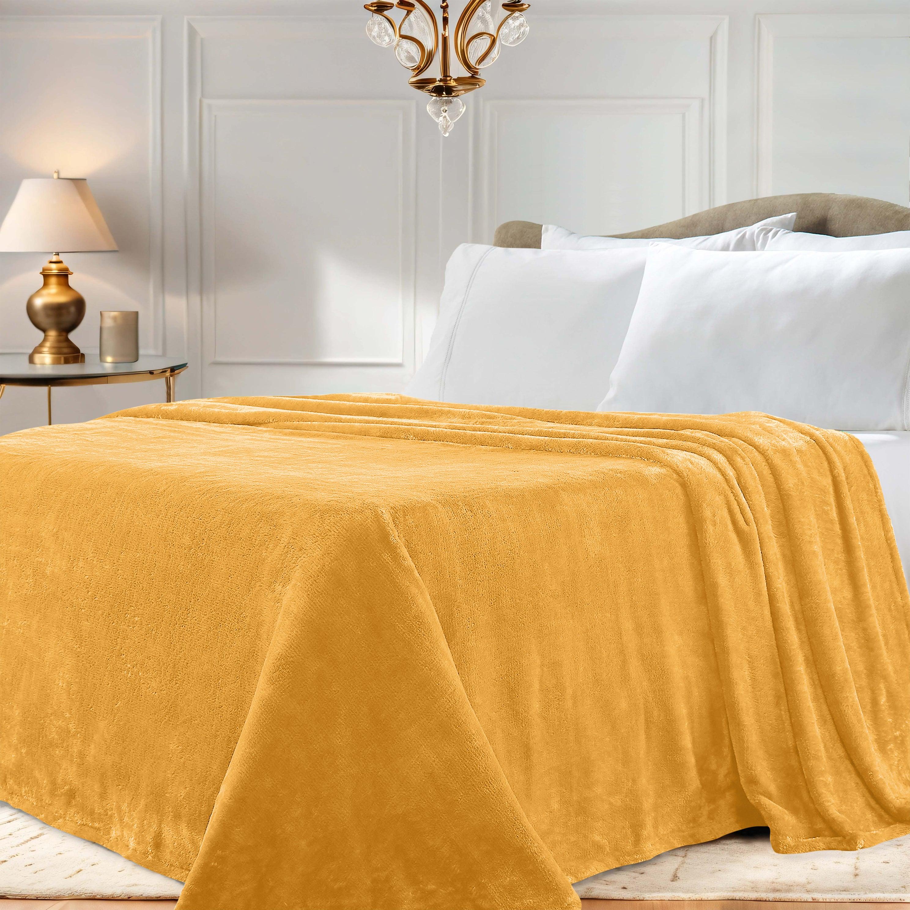 Fleece Plush Medium Weight Fluffy Soft Solid Decorative Blanket