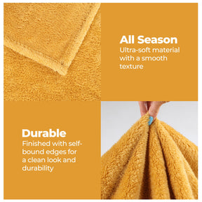 Fleece Plush Medium Weight Fluffy Soft Solid Decorative Blanket