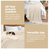 Fleece Plush Medium Weight Fluffy Soft Solid Decorative Blanket