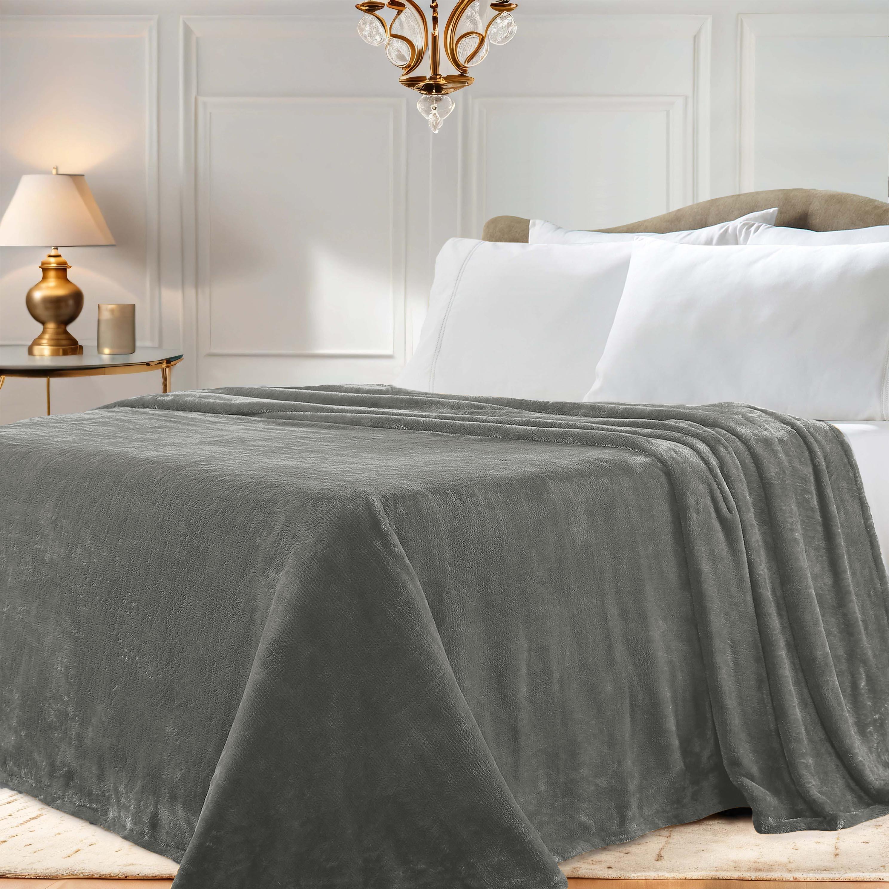Fleece Plush Medium Weight Fluffy Soft Solid Decorative Blanket