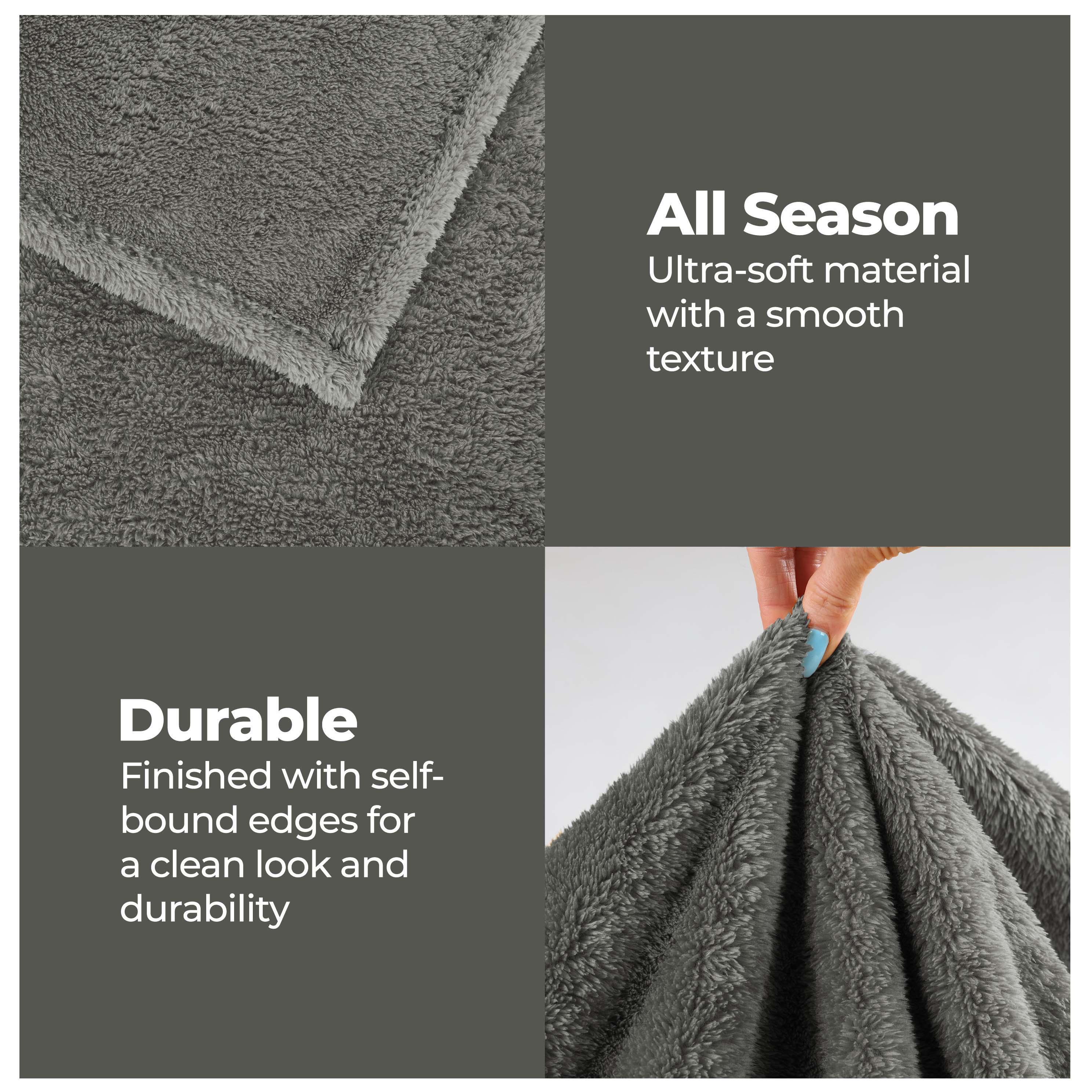 Fleece Plush Medium Weight Fluffy Soft Solid Decorative Blanket