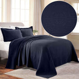 Fleur De Lis Jacquard Matelassé Cotton Medallion Bedspread Set