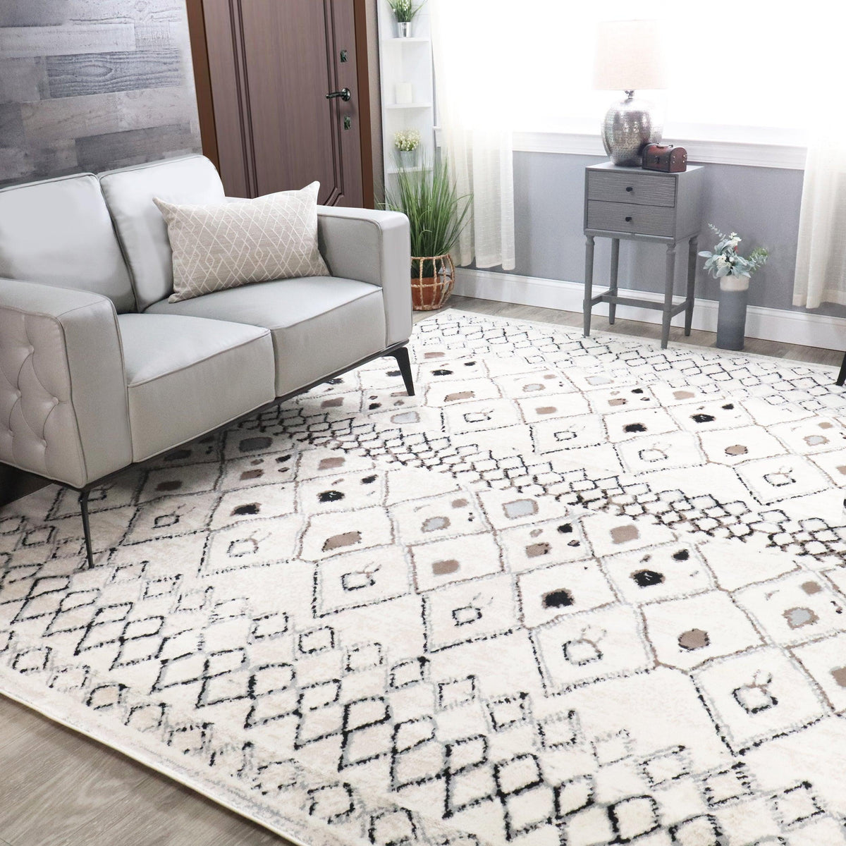 Flintstone Diamond Trellis Bohemian Indoor Area Rugs Or Runner Rug