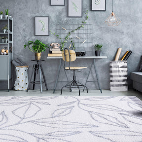 Flora Botanical  Plush Shag Rugs Transitional Floral Indoor Area Rug