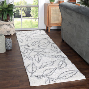 Flora Botanical  Plush Shag Rugs Transitional Floral Indoor Area Rug