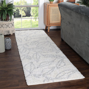Flora Botanical  Plush Shag Rugs Transitional Floral Indoor Area Rug